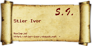 Stier Ivor névjegykártya